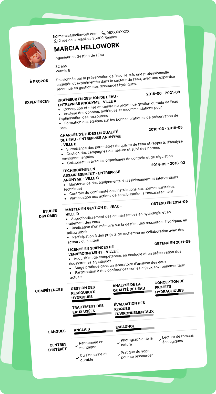 Exemple CV Eau