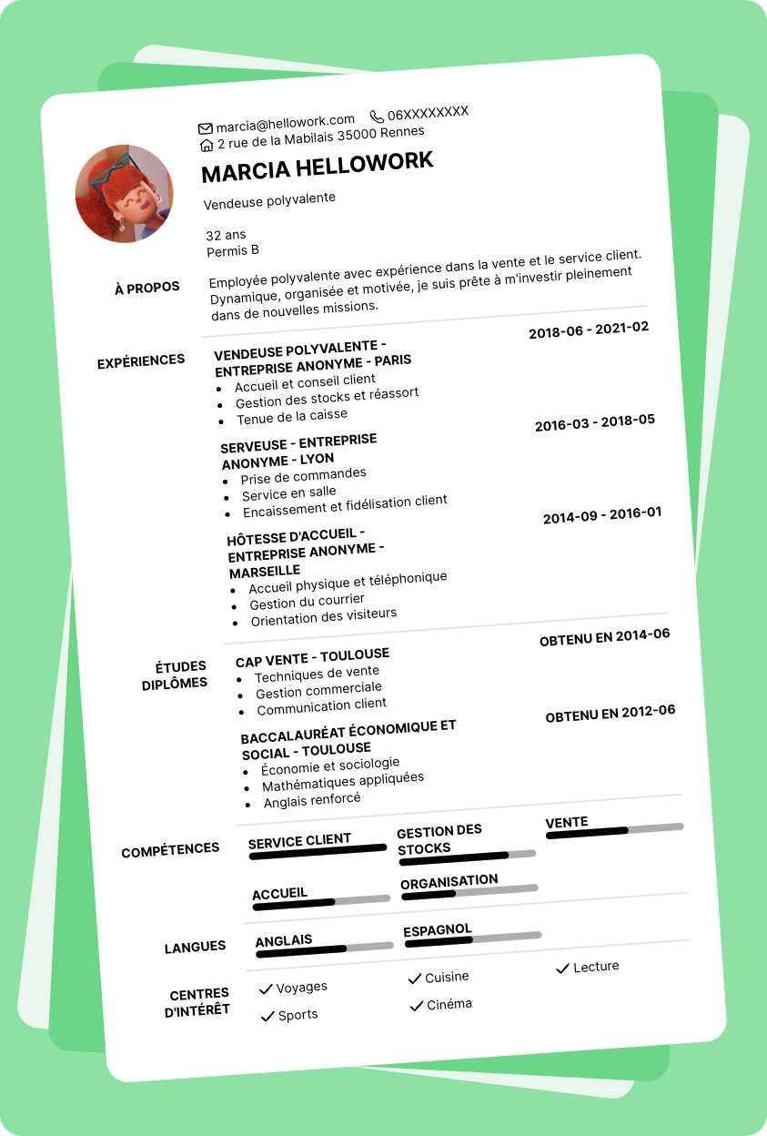 Modèle CV Employe Polyvalent Exemple CV Employe Polyvalent