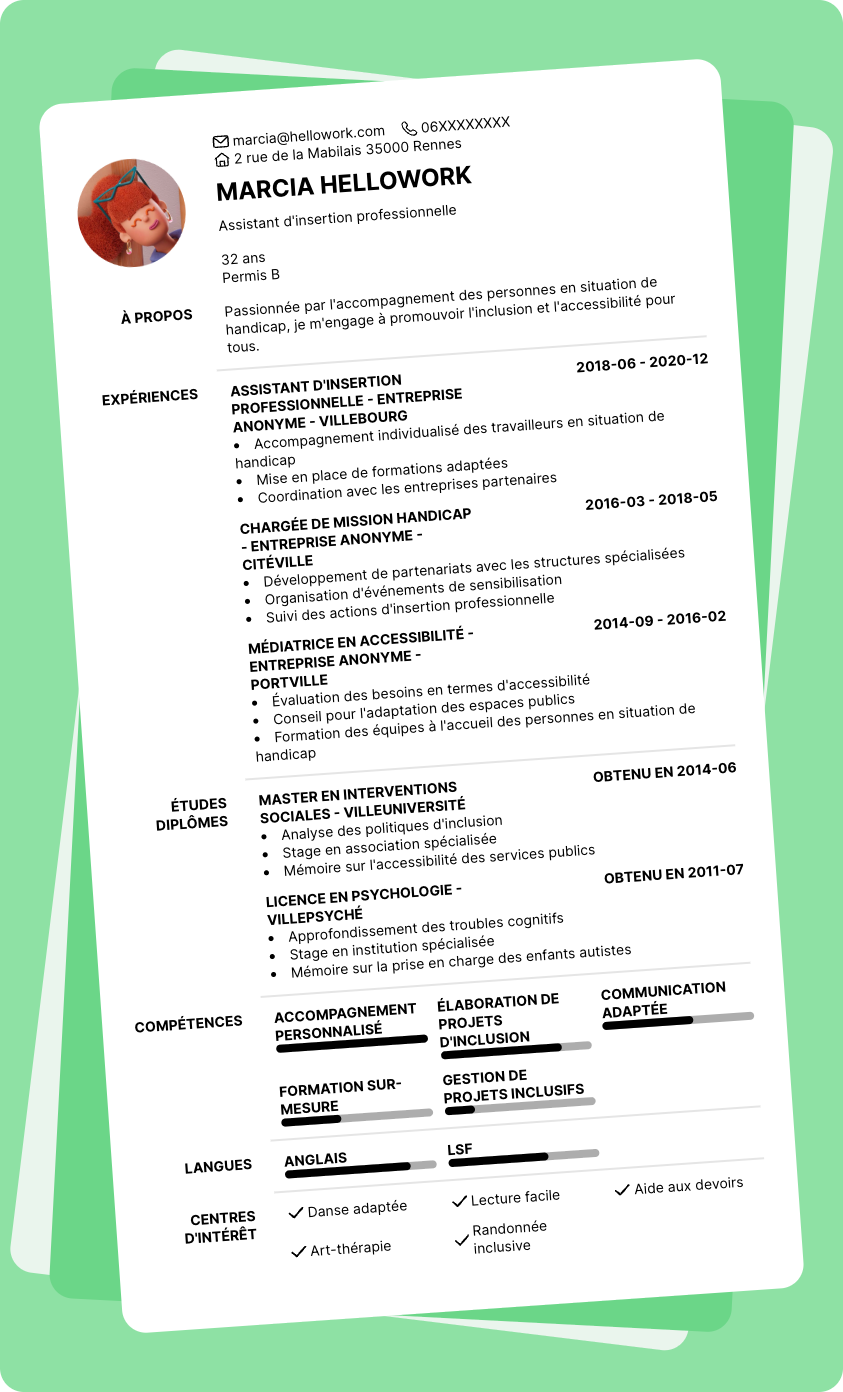Exemple CV Handicap