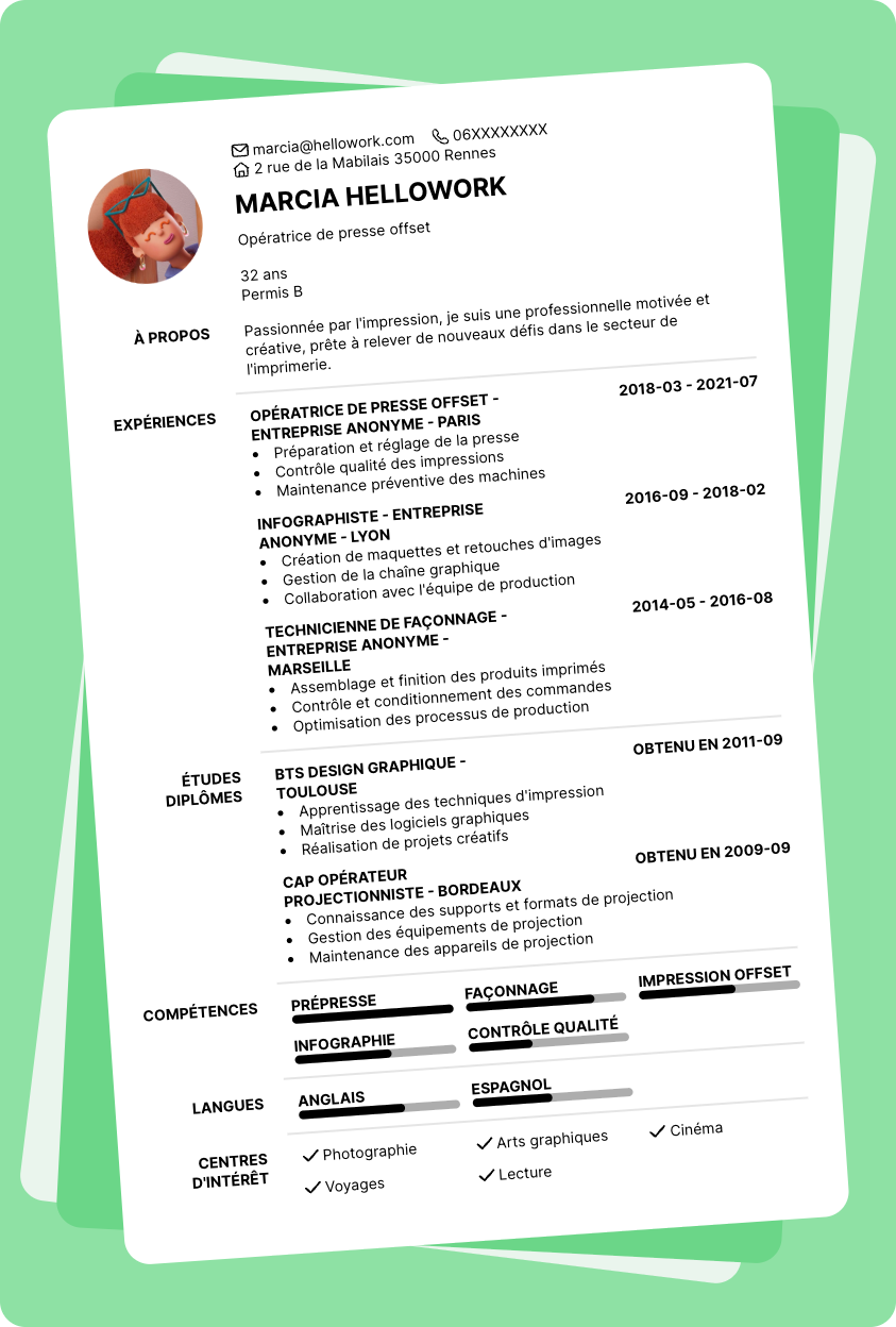 Modèle CV Imprimerie Exemple CV Imprimerie