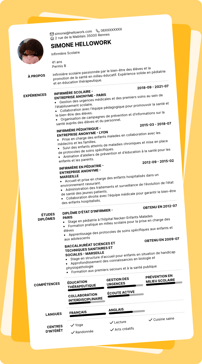 Modèle CV Infirmiere Scolaire Exemple CV Infirmiere Scolaire