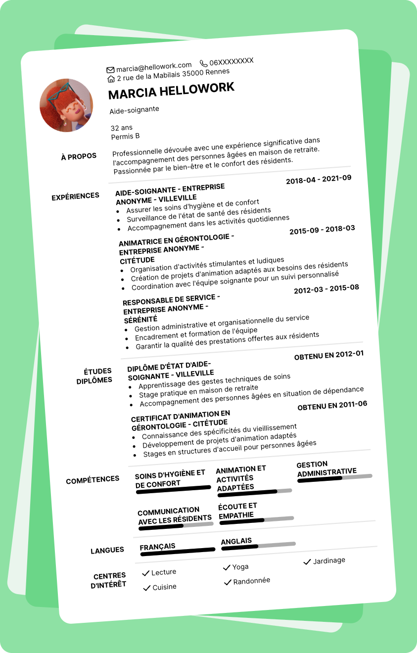 Modèle CV Maison retraite Exemple CV Maison retraite