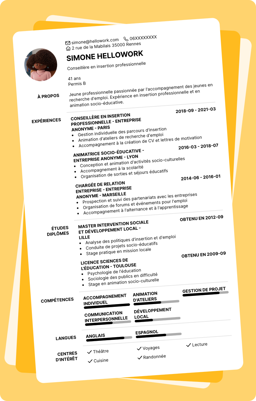 Exemple CV Mission locale