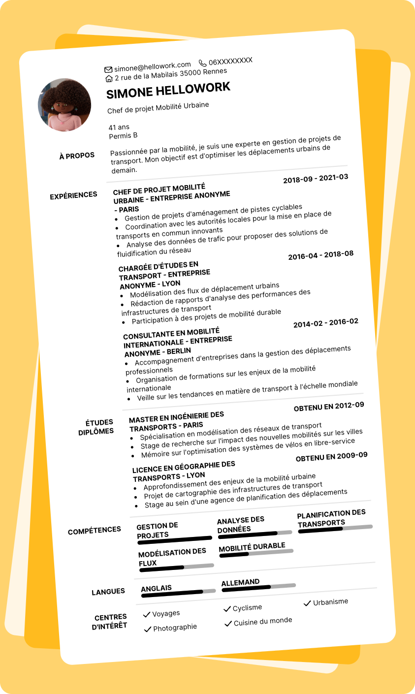 Exemple CV Mobilité