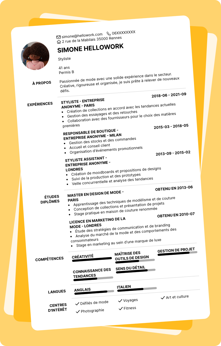 Exemple CV Mode