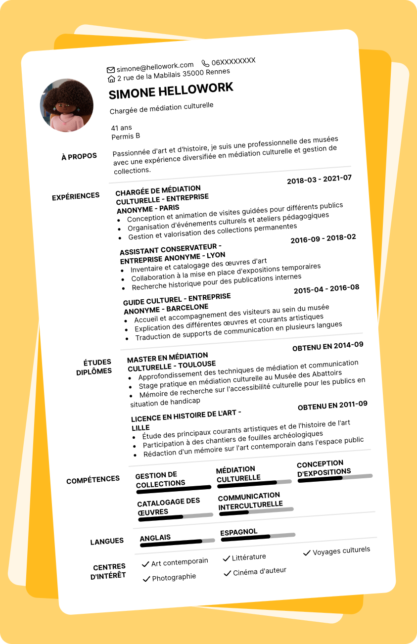 Exemple CV Musée
