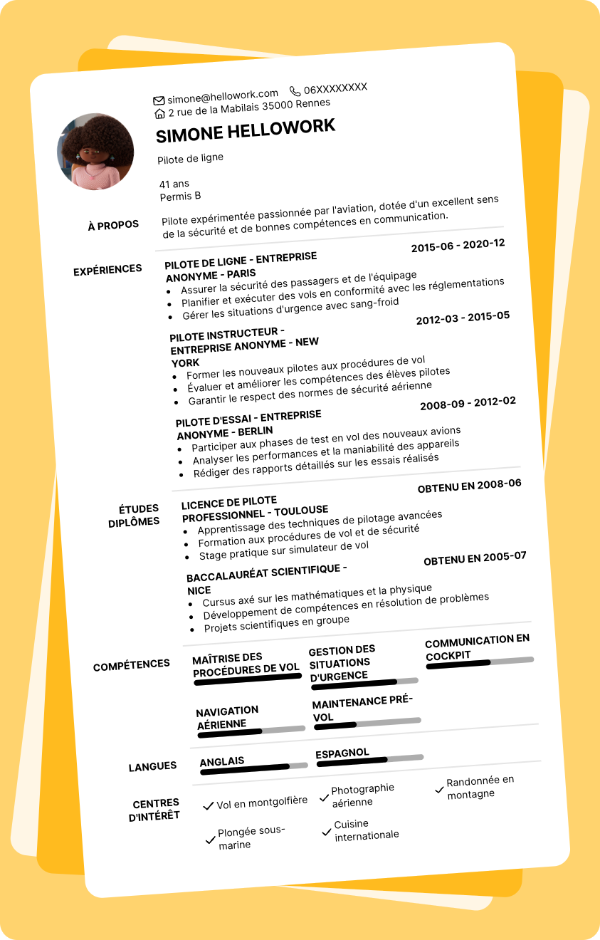 Exemple CV Pilote