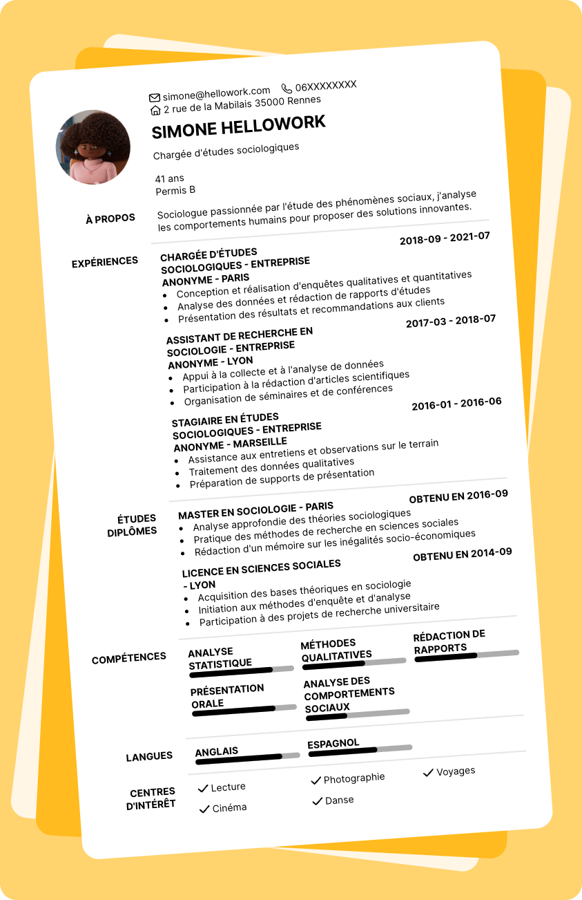 Exemple CV Sociologie