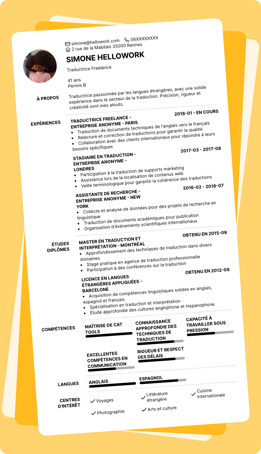 Exemple CV Traduction