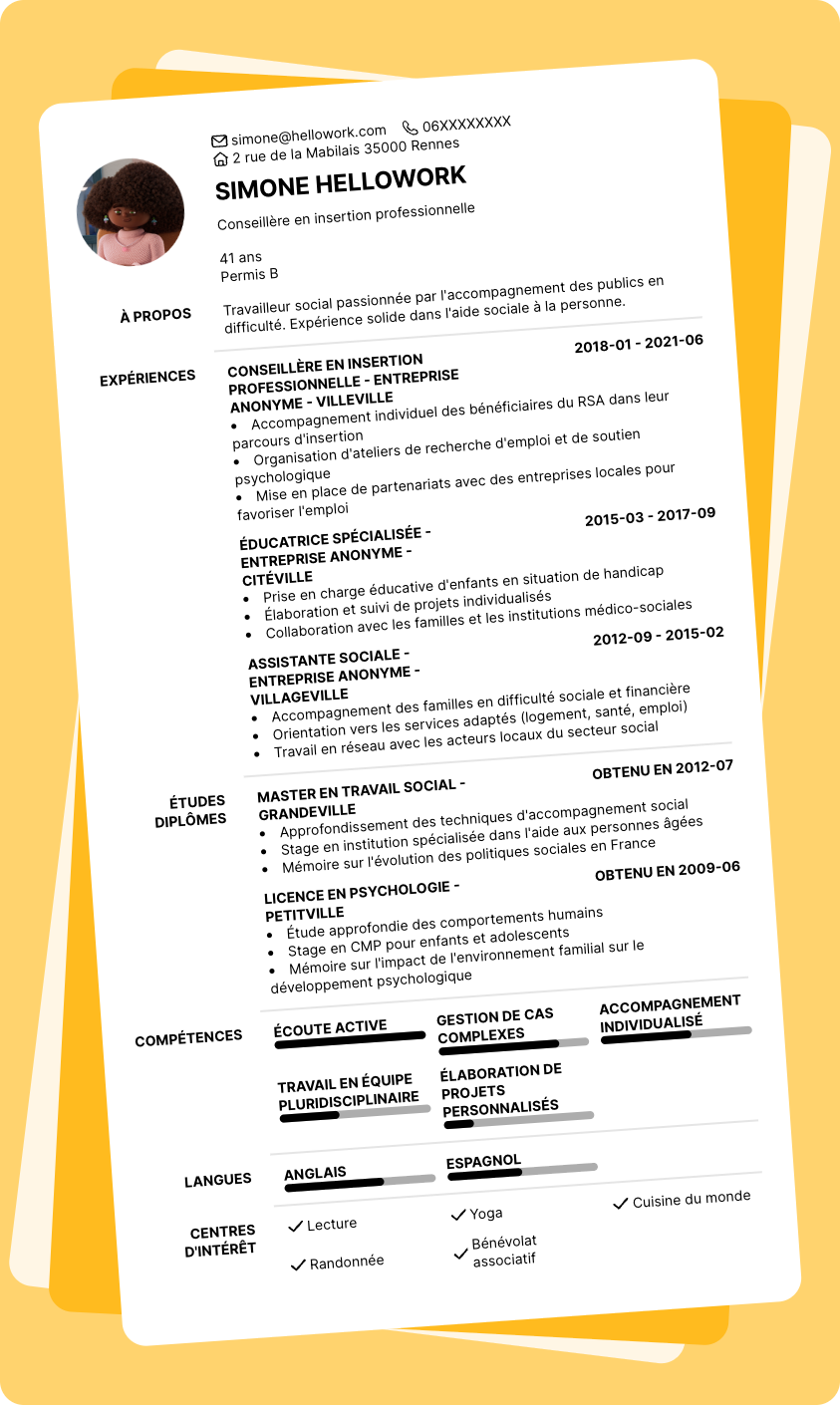 Exemple CV Travail social