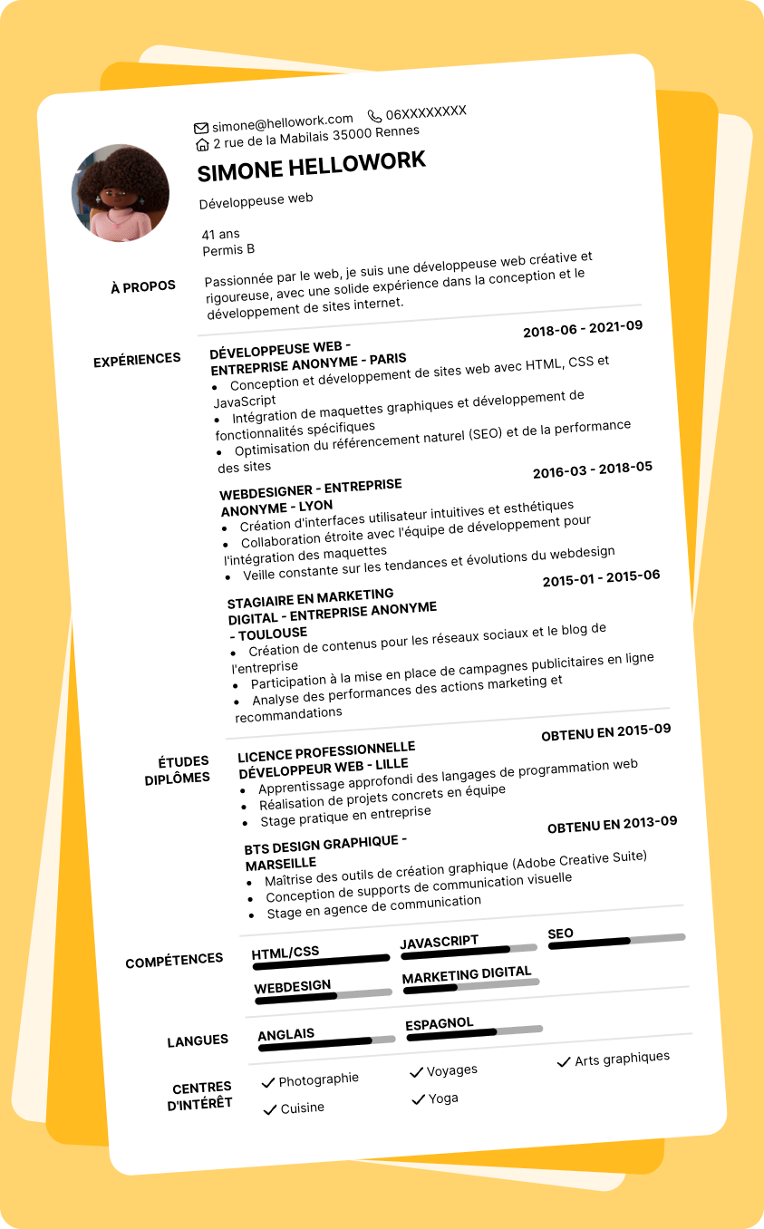 Exemple CV Web