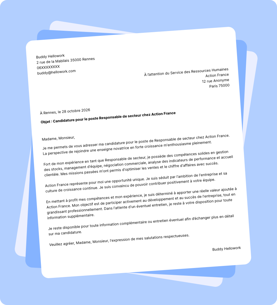 Exemple lettre de motivation Action France