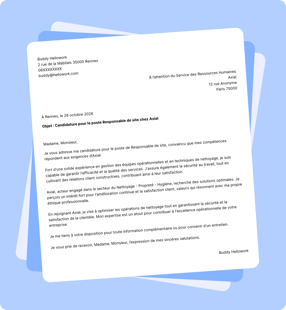 Exemple lettre de motivation Axial