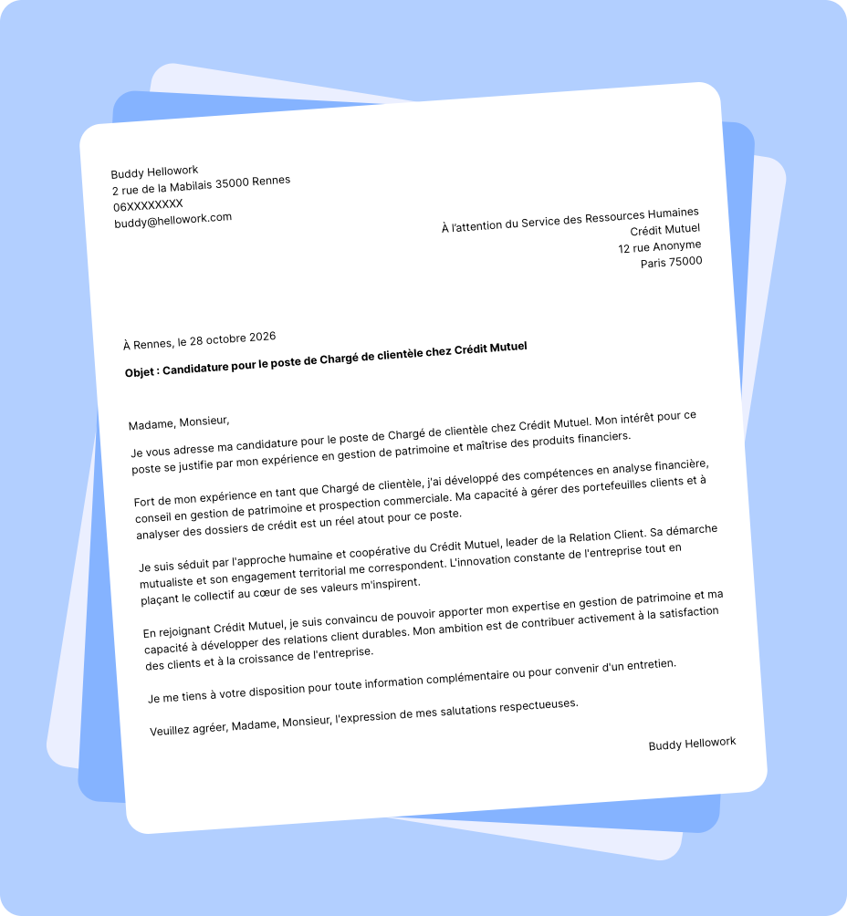 Exemple lettre de motivation Crédit Mutuel