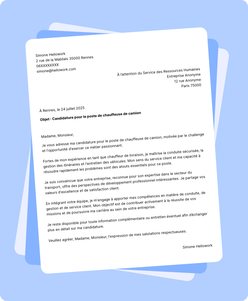 Modèle lettre de motivation Road Exemple lettre de motivation Road