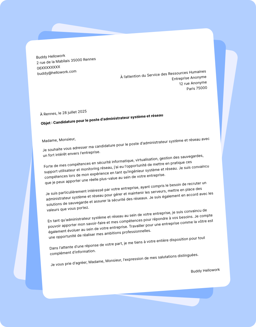 Modèle lettre de motivation en tant que Administrateur Systeme Et Reseau Exemple lettre de motivation en tant que Administrateur Systeme Et Reseau