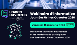 ENTREPRISES : Suivez le webinaire d’information du 16/01/26 - Journées Usines Ouvertes