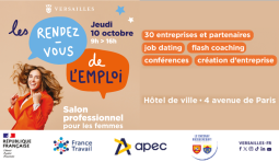 Rendez-vous le 10 octobre au Forum de l'emploi des femmes à l'Hôtel de Ville de Versailles