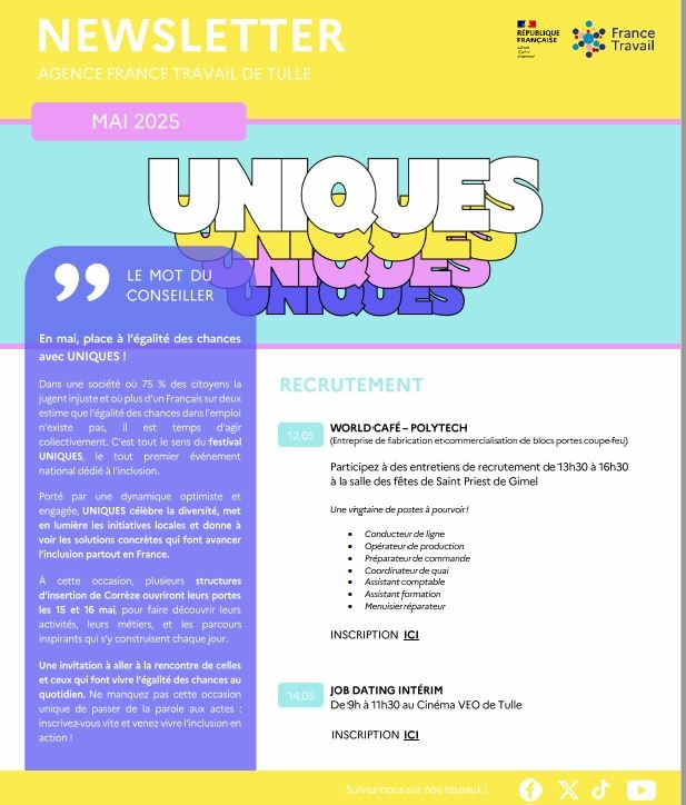 NEWSLETTER FRANCE TRAVAIL TULLE