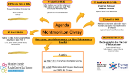 Panorama des évènements sur les secteurs de Montmorillon / Civray pour Avril