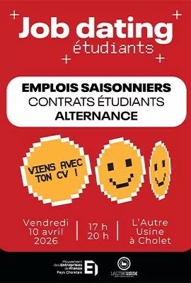 job dating étudiants, le vendredi 10 avril de 17h à 20h à l'Autre Usine.