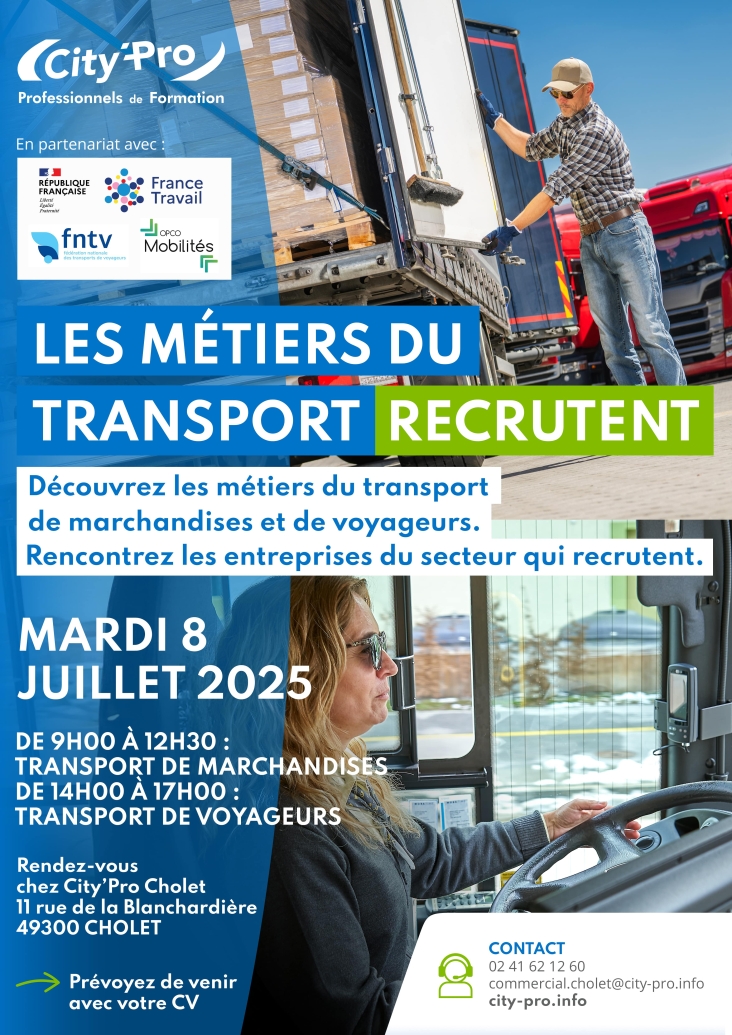 Job Dating Spécial Transport - Lundi 8 juillet à Cholet