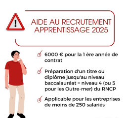 Fin du dispositif d'aide exceptionnelle aux employeurs qui recrutent en apprentissage...