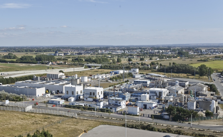 Le site industriel d'Interor en vue aérienne